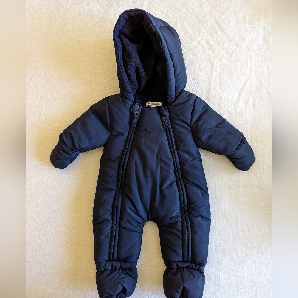Vertbaudet Pramsuit Snowsuit Double Zipper newborn infant 0-3 months